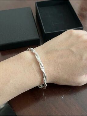 Adjustable Silver Bangle Bracelet
